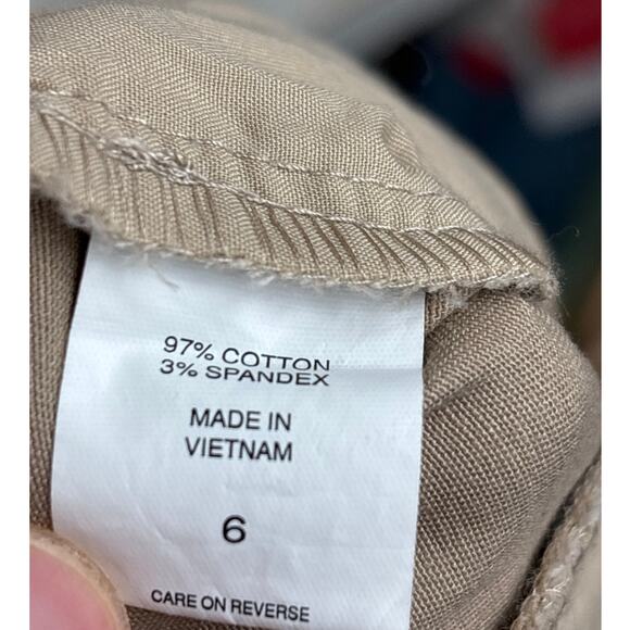 New York & Co. Women’s 6 Tan 4” Hampton Cotton Blend Chino Shorts NWT - Picture 4 of 5